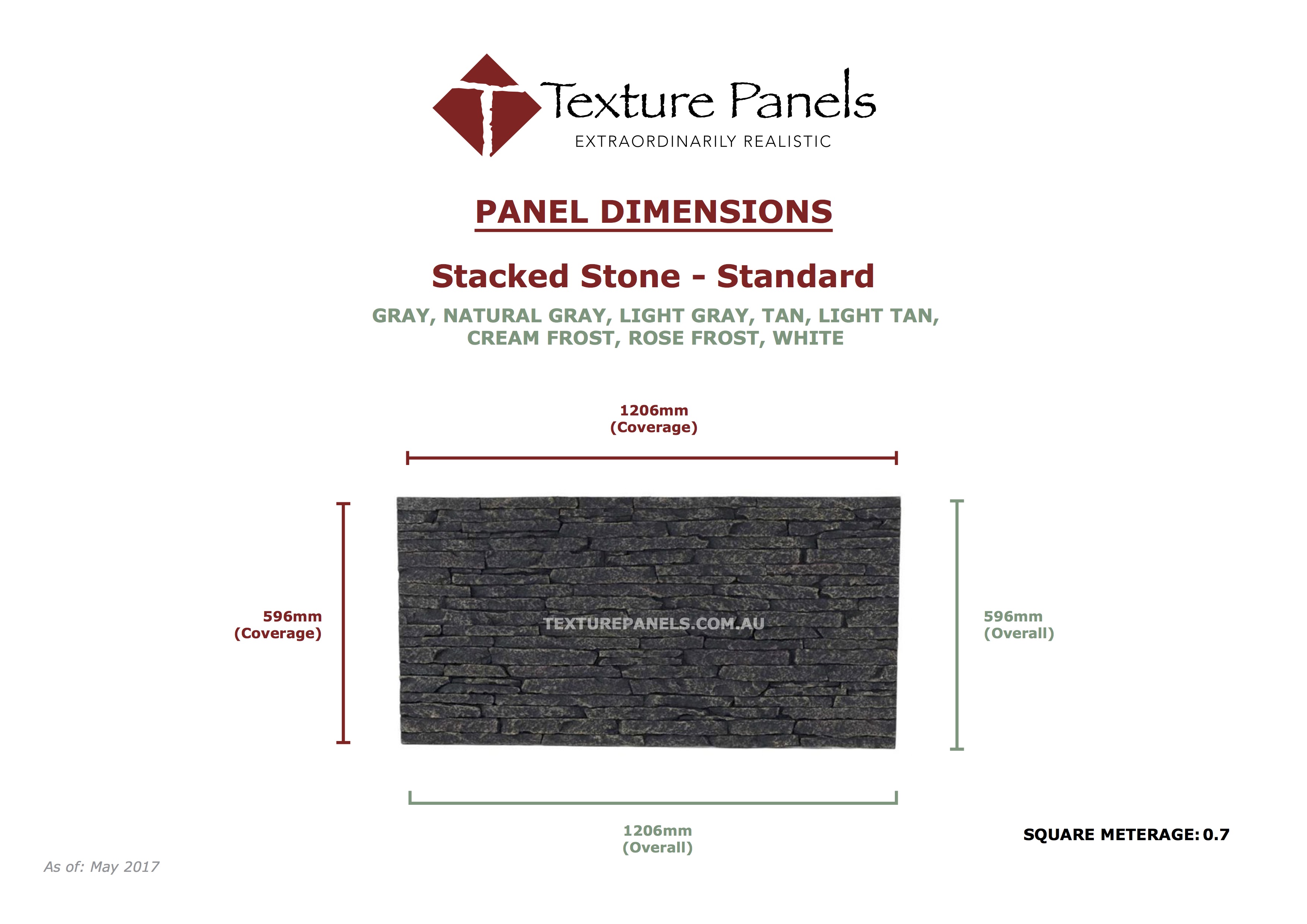 Stacked Stone Standard - Dimensions